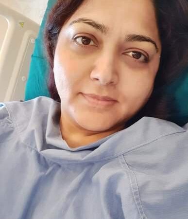 நடிகை குஷ்பூ மருத்துவமனையில் அனுமதி.