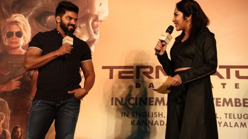 Actor Arya launches Terminator Dark Fate Tamil Trailer Launch Stills