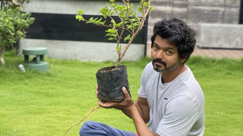 தெலுங்கு சூப்பர் ஸ்டார் மகேஷ் பாபு விடுத்த #Green India Challenge செய்து முடித்த தளபதி விஜய்.