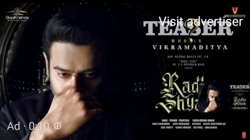 Radheshyam Teaser | Introducing Prabhas as Vikramaditya | Pooja Hegde | Radha Krishna Kumar