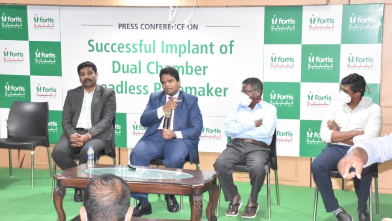 In a First in Chennai, Non-Invasive Leadless Pacemaker implanted in a 60-year-old at Fortis Hospital Malar.!