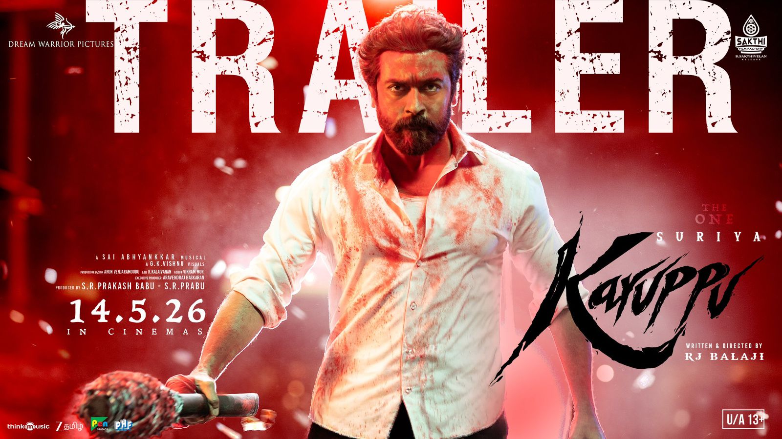 Karuppu (Tamil) – Trailer | Suriya | RJ Balaji | Trisha | ‪@SaiAbhyankkar‬ | Dream Warrior | May 14