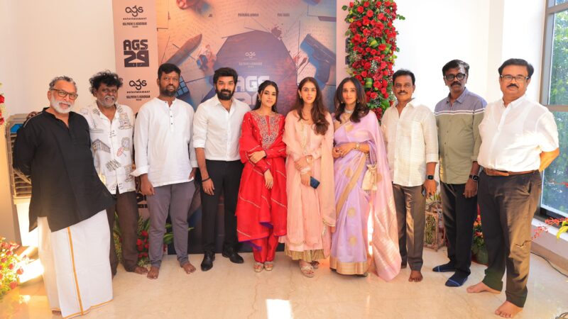 AGS 29′ Begins with a Grand Pooja in Chennai; Jai, Priyanka Mohan & Yogi Babu Head the Action Thriller !